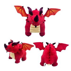 Themberchaud peluş oyuncak yumuşak doldurulmuş 10 inç kırmızı ve şişman uçan ejderha peluşları film ve oyun hayranları için sevimli bebek hediyesi