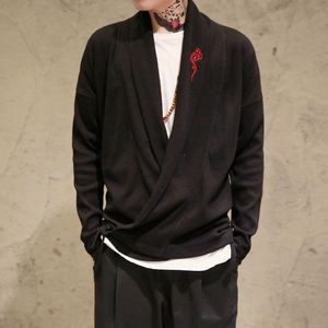 Erkek Sweaters Sonbahar ve Kış Büyük boy Çin tarzı nakış v yaka kazak Han Suit Ulusal Sıradan Palto
