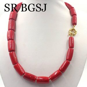Necklaces Free Shipping 1014mm Red Orange Gold Copper Beads Women Jewelry Choker Statement Natual Coral Necklace 21inch