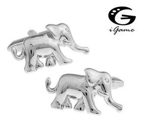 Igame Elephant Cufflinks Silver Color Novelty Animal Design Men For Men無料ギフト送料無料