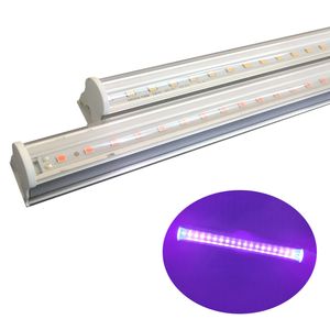 Integrated T5 Tubes UV 400NM Lamps 1ft 2ft 3ft 4ft 5ft Strip Bulb Lights Fixture for Light Poster Halloween Decorations Built-in on Off Switchs for Bar Partys usalight
