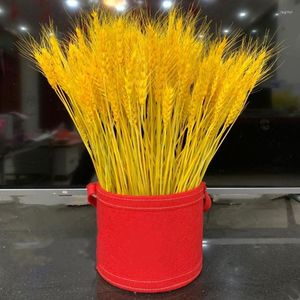 Decorative Flowers 50PCS Dried Wheat Stalks Ear Flower Golden Natural Bouquets For Wedding Table Decoration Mothers Day Gifts 2023