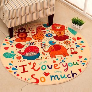 Teppiche Kinderzimmer Cartoon Boden Teppich Land Pad Schlafzimmer Kristall Unten Runde Dekor Teppich Küche Badezimmer Rutschfest