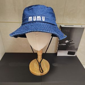 Embroidered Miu Letter Logo Casual Fisherman Hat Female Designer Beanie Cap Pot Hat Sun Sunshade and Sunscreen Hat Youth Outsiders