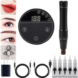 Tattoo Maschine Professionelle Digitale Set Mikronadeln Permanent Make-Up Rotary PMU Kits Derma Stift Für Augenbraue Eyeliner Lip 230522