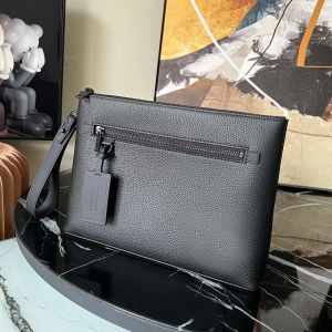 7A Clutch Bags Luxury Brand Designer Genuine Leather Man Handbags Metal Logo Embellished Body