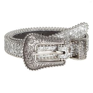 Belts Pin Buckle Waistband Width 1.8cm 41inch Long Women PU Waist Belt Rhinestone Decoration For Pants Jeans Skirt Trousers Dress