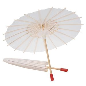 Parasol biały bambusowe papierowe manualne rzemiosło naiwne papiery parasolowe DIY Kreatywne puste malarstwo panny młodej ślub Parasol Drop dostawa do domu DH81L