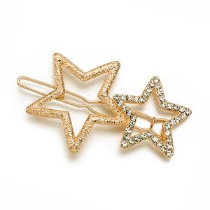 Forcine lucide glitterate Pentagram Star One Word Clip DIY Elegante personalità coreana Copricapo Accessori per capelli Barrette