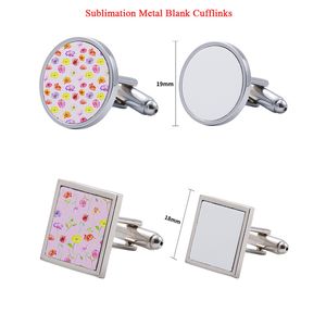 Sublimation Blanks Cufflinks Diy Blank Jewelry Components Thermal Transfer Brooch Style Cufflinks Clips For Anniversary Gift