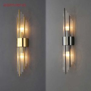 Lâmpadas de parede Lâmpada de parede de luxo leve Moderna LED Gold Luz de iluminação interna de parede Decoração de casa para casa para a sala de estar Stações de cabeceira G230523