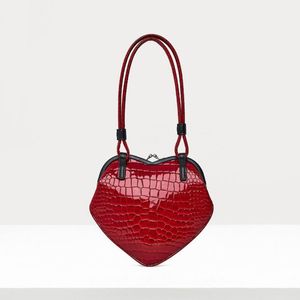 Bags XIAOJINGLING Fashion Saturn Women Girl's Red Green Crocodile Skin Axillary Bag Love Heart Shaped Shoulder Bag Handbag W0993