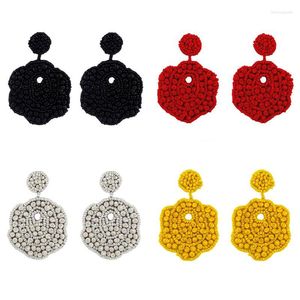 Dangle Earrings 1 Pair Fashion Beads Bohemian Women Handmade Flower Beaded Drop Ethnic Jewelry Seed Bead Earring