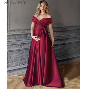 Maternity Dresses Sexy Off Shoulder Maternity Maxi Gowns Dresses for Photo Shoot Elegnat Pregnant Women Long Dress Pregnancy Dresses Photography T230523