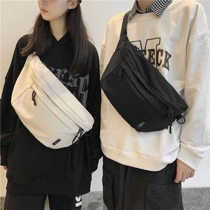 2023 Novo bolsa de peito de nylon coreano para o aluno de moda masculina, uma bolsa de cintura de crossbody de uma tendência de moda para mulheres