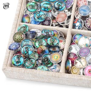 Bangle Clearance Price Mixed Color 18mm Glass Crystal Snap Button Jewelry DIY Snap Button Charm Bracelet Necklace Wholesale Lots Bulk