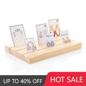 Boxes Solid Wood MultiSlot Jewelry Display Stand Creative Ornaments Accessories Storage Tray Pendant Earrings Card Pendant Display