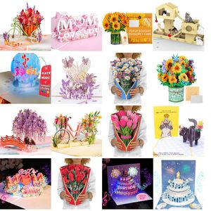 Greeting Cards Lights Music Mothers Day Pop Up Card Happy 3D From Daughter Son Husband Gifts For Mom Wife Grandmabattery Include Dro Amjl6