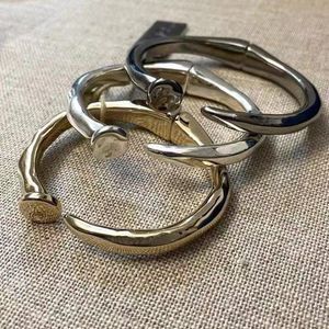 Bangle New European and American Original Fashion Electroplating 925 Silver 14K Gold and Black Bracelet Opening Adjustable Jewelry Gift