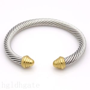 2023 dy womens bracelets hand made men bangle wire yellow classical jewelry twists helix opening fool s day cable bracelets men ball shapeZB026 F23