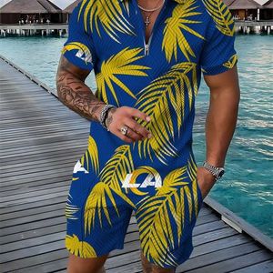 Designer Clothing Mens Tracksuits Summer Outfits 3XL Polo T-shirts Two Piece Set Lapel Printed Short Sleeve Shorts Suit Plus Size