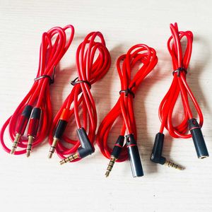 90 degree L elbow DC3.5 male to female extension conversion cable 4 sections 4 cores red mobile phone audio test