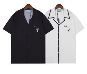 Ünlü marka tasarımcı gömlek erkek yaz yeni yüksek dereceli baskılı İpek kısa kollu Yaka T-Shirt Beden M-3XL
