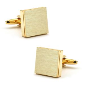 iGame Golden Square Cuff Links 4 Colors Option Metal Wire-drawing Brass Material Men's Wedding Cufflinks Free Shipping