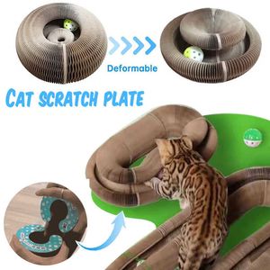 Magic Cat Toys Cat Scratcher Cat Toy with Bell Ball Cat Scratching Board Can Be Muti-Spliced Cat Tunnel Kitten Toys for Indoor Play Games G230520