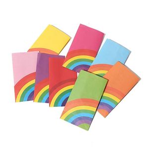 Enrole de presente Rainbow Candy Paper Bag Printing Color Boca de boca plana Bolsas de embalagem 8 cores Drop Deliver