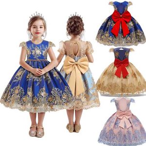 Girl's Dresses Girls 'Flower Luxury Princess Party Birthday Christmas Dress 4-10-åriga barnkläder Tank G220523