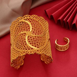 Bransoletki 24K nowy African Gold Kolor Biżuteria dla kobiet naszyjnik wisiorek kolczykowy afrykański ślub ślubny prezenty ślubne