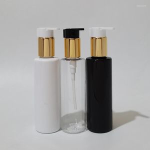 Butelki do przechowywania 30pcs 150 ml puste kosmetyczne pojemnik na balsam do ciała ze złotym aluminiowym pompą szamponem żelowe opakowanie butelek