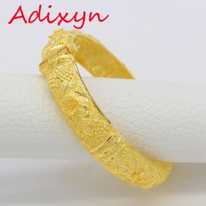 Bangles Adixyn Üç Beden Dubai Kadınlar İçin Bangles 24K Altın Renk/Bakır Bangles Bilezik Afrikalı/Arap/Orta Paskalya Partisi Hediyeler