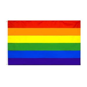 Banner-Flaggen, 90 x 150 cm, Regenbogen-Flagge, doppelte Linie, Crim, gleiches Quadrat, Haushalt, Garten, Produkte, Drop-Lieferung, Zuhause, festliche Party-Zubehör, Dh95Z