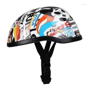 Caschi da moto Casco da casco vintage per adulti mezzo viso Cappellino da motociclista Moto da corsa Accessori per moto Drop