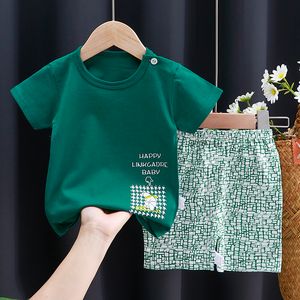 衣類セットキッズ服セットベイビーボイガールTシャツショーツサマーコットン漫画カジュアルボーイズトラックスーツ子供230522