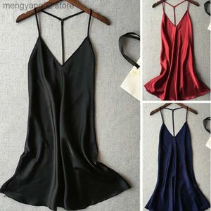 Women's Sleepwear Ladies Sexy Silk Satin Night Dress Sleeveless Nighties V-neck Nightwear For Women Nightgown Plus Size Nightdress Sleepwear T230523