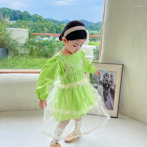 Conjuntos de roupas da primavera Autumn Girls 2 PCs Definir vestido de bebê capa de capa de crianças roupas crianças moda tutu transparente floral 1 a 6 anos