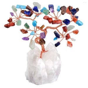 Jewelry Pouches TUMBEELLUWA Natural Rough Rock Quartz Luck Base Reiki Crystal Chips Gravel Minerals Money Tree Room Decor Home Decoration