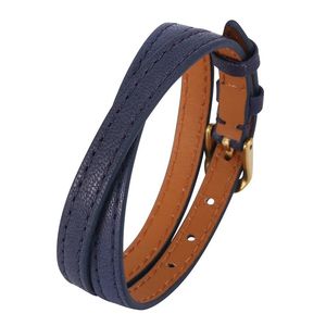 Tennis-Armbänder, trendiger Damen-Schmuck, blaues Lederarmband, goldene/roségoldene Legierungsschnalle, mehrschichtige Wickellänge, verstellbar, SP0589