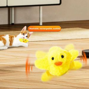 Brinquedos de gato de gato brinquedos automáticos de gato batendo pato interativo brinquedos de pássaros elétricos gatos brinquedos de pelúcia com sensor de vibração de catnip gatos de jogo brinquedo g230520