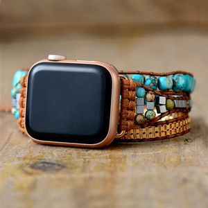 Braccialetti Standut Stone Natural Aple Men Women Watch Band Beads Boho 3x Wrap Vegan Watch Watch Worst Brand Accessori braccialetti