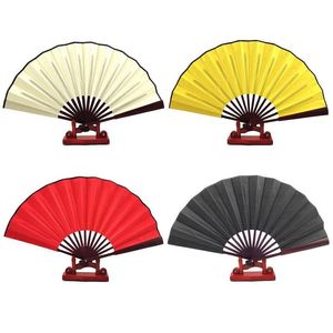 Party Favor Diy Blank Painting Fan dobring Fan Solid Color Seda Festival Festival Fãs de dança 10 polegadas Drop Drop Home Garden Festive DHCA9