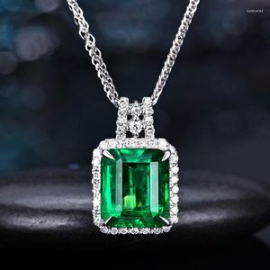 Kedjor Black Angel 925 Sterling Silver Luxury Princess Square Emerald Pendant Necklace For Women Wedding Fine Jewelry Christmas Gift