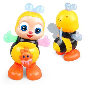 Elektroniska husdjursleksaker Electric Dancing Sing Cartoon Bee Lighting Music Animal Plastic Doll Present Kids Toy 230523