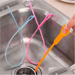 Cleaning Brushes 45Cm Pipe Dredging Brush Bathroom Hair Sewer Sink Brushs Drain Cleaner Flexible Clog Plug Hole Tool Zxf68 Drop Deli Dhoqg