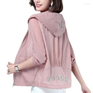 Women's Jackets Women's Sunscreen Clothing Ventilate Hooded Summer Autumn Thin Coat Casual Short Jacket Female Outerwear Air-Conditioned