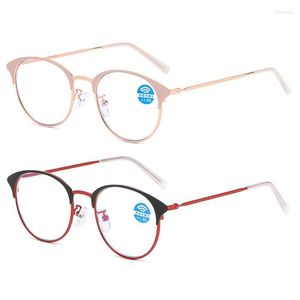 Óculos de sol portátil Metal Frame Reading Glasses Anti-UV Rays Blue Presbyopia Óculos unissex Far Eyewear Vision Care 1.0- 4.0