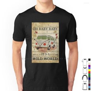 Camisetas masculinas oh baby é uma camisa hippie de mundo selvagem seu algodão, sua camiseta de manga longa curta